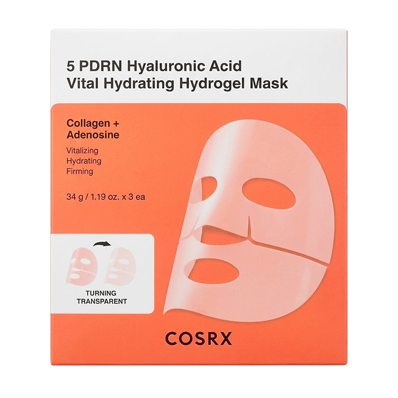 COSRX 5 PDRN Hyaluronic Acid Vital Hydrating Hydrogel Mask (3 stuks)